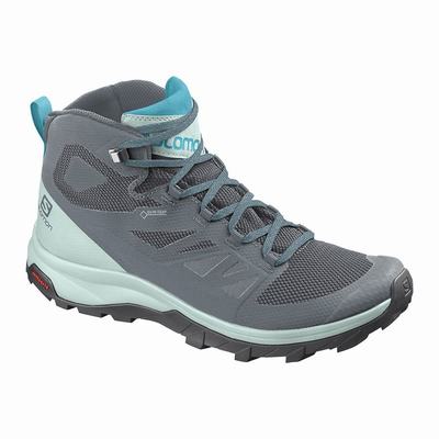 Női Salomon OUTLINE MID GORE-TEX Túrabakancs SA3207165 Sötét Kék/Szürke